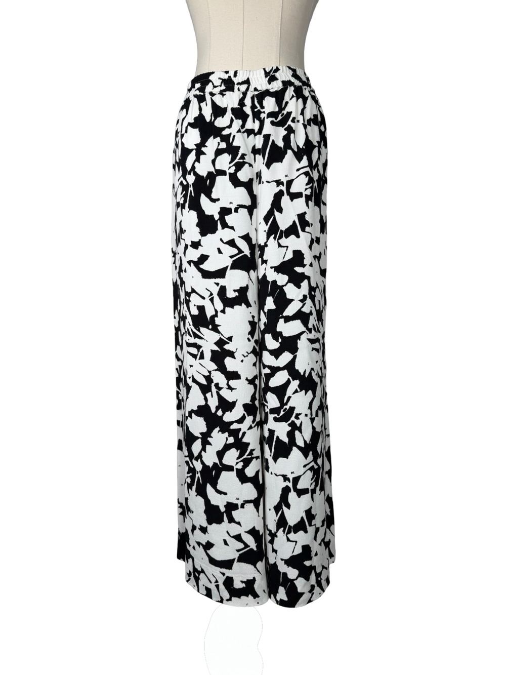Kate Spade New York “Synna” Leaf Print Pants Black White Large #958